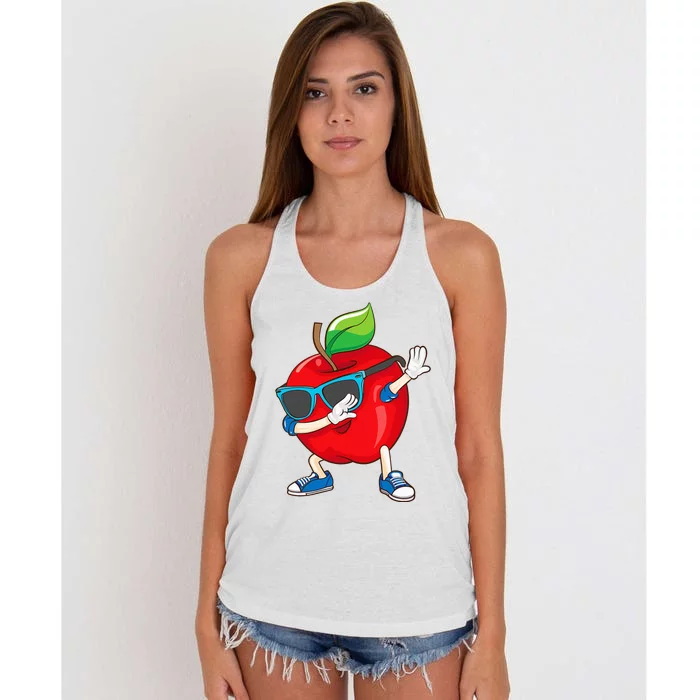 Cool Apple Art For Women Apple Picking Apple Lover Women's Knotted Racerback Tank