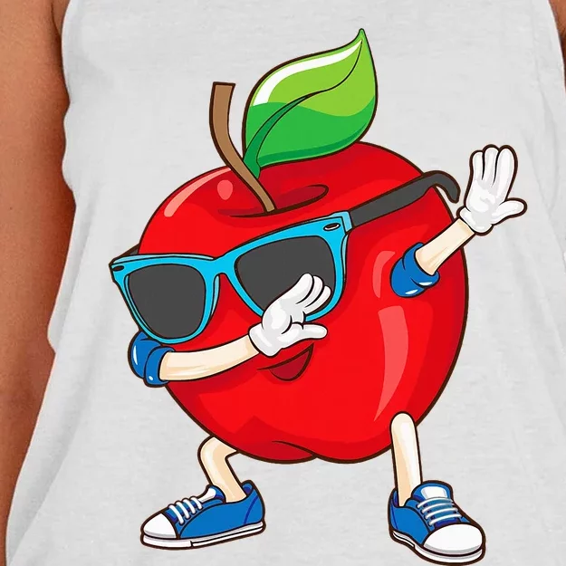 Cool Apple Art For Women Apple Picking Apple Lover Women's Knotted Racerback Tank