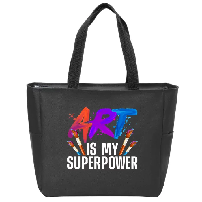 Cool Art ,Art Teacher Artist Painter Superpower Zip Tote Bag