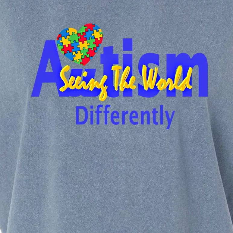 Cool Autism Awareness Autism Seeing The World Differently Gift Garment-Dyed Women's Muscle Tee