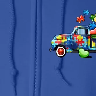 Cool Autism Awareness Truck Full Zip Hoodie