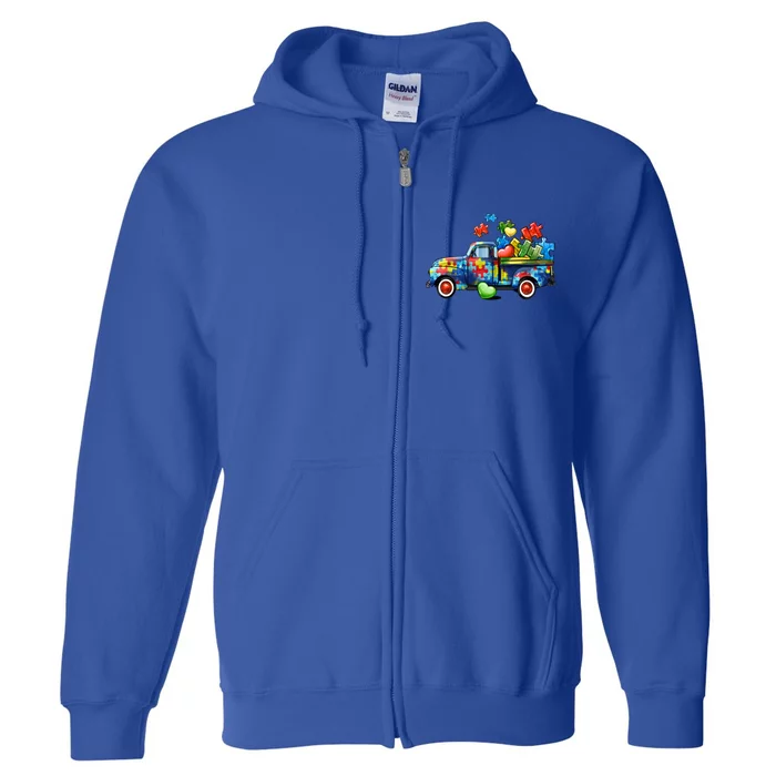 Cool Autism Awareness Truck Full Zip Hoodie