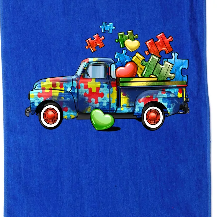 Cool Autism Awareness Truck Platinum Collection Golf Towel