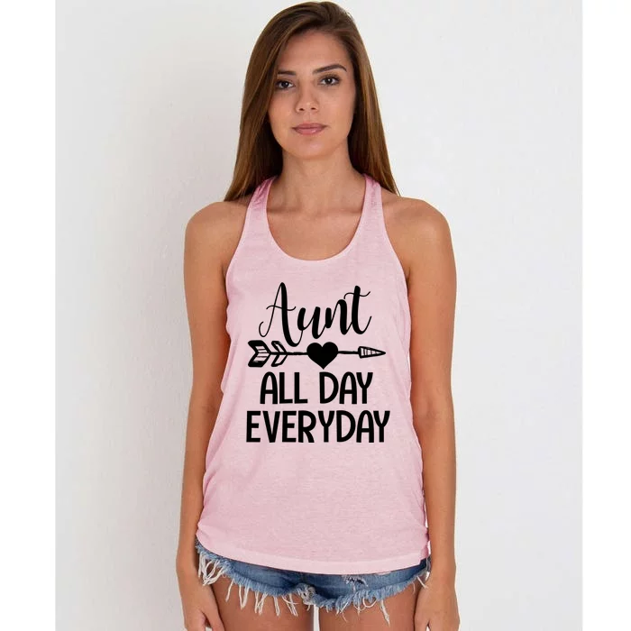 Cute Aunt Auntie Niece Nephew Funny Aunt Arrow Family Gift Women's Knotted Racerback Tank