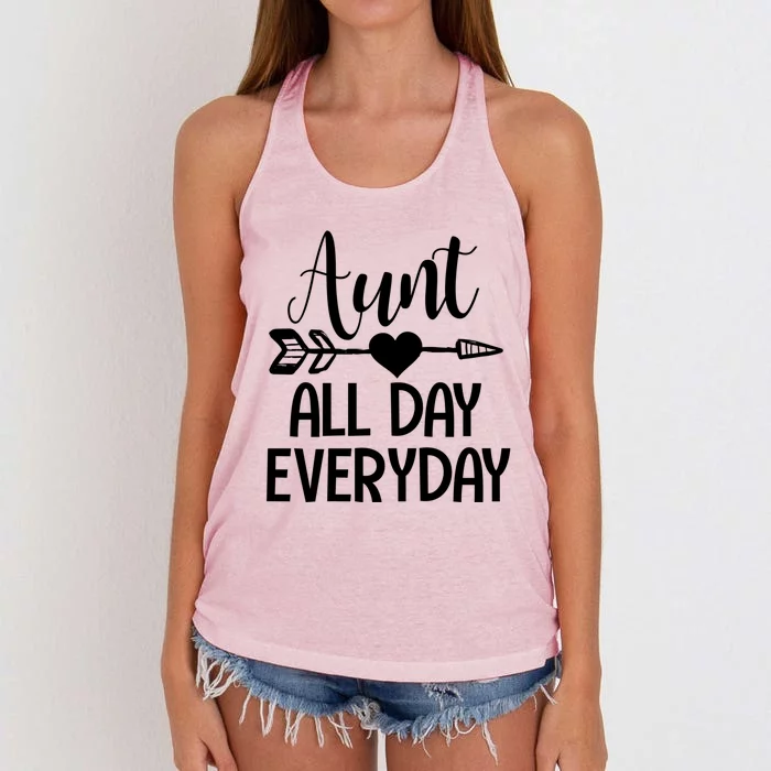 Cute Aunt Auntie Niece Nephew Funny Aunt Arrow Family Gift Women's Knotted Racerback Tank