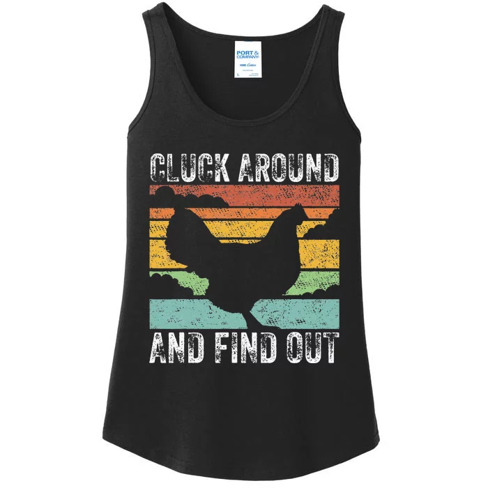 Cluck Around And Find Out Chicken Vintage Ladies Essential Tank