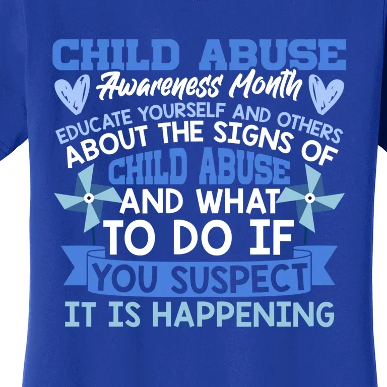 Child Abuse Awareness Month Abuse Prevention Gift Women's T-Shirt