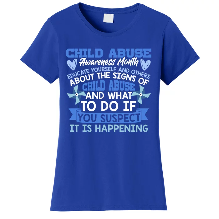 Child Abuse Awareness Month Abuse Prevention Gift Women's T-Shirt