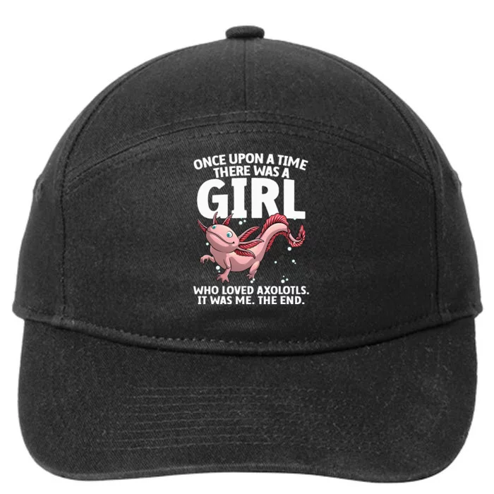 Cool Axolotl Art For Salamander Axolotl Lover 7-Panel Snapback Hat