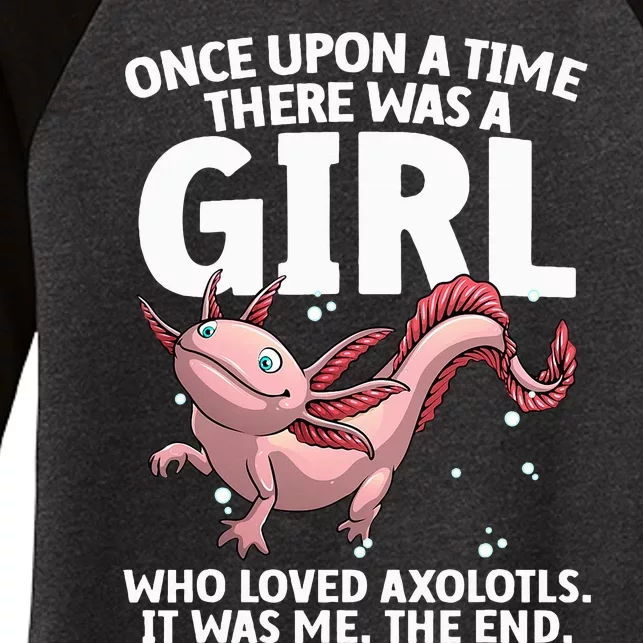 Cool Axolotl Art For Salamander Axolotl Lover Women's Tri-Blend 3/4-Sleeve Raglan Shirt