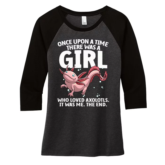 Cool Axolotl Art For Salamander Axolotl Lover Women's Tri-Blend 3/4-Sleeve Raglan Shirt