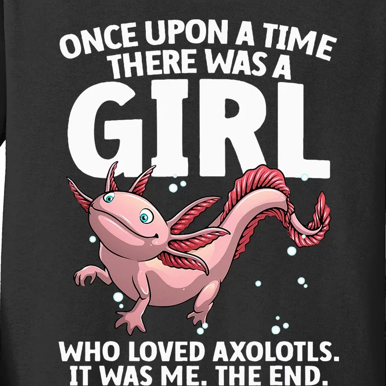 Cool Axolotl Art For Salamander Axolotl Lover Kids Long Sleeve Shirt