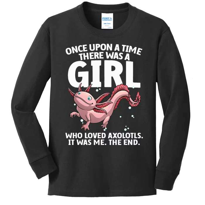 Cool Axolotl Art For Salamander Axolotl Lover Kids Long Sleeve Shirt