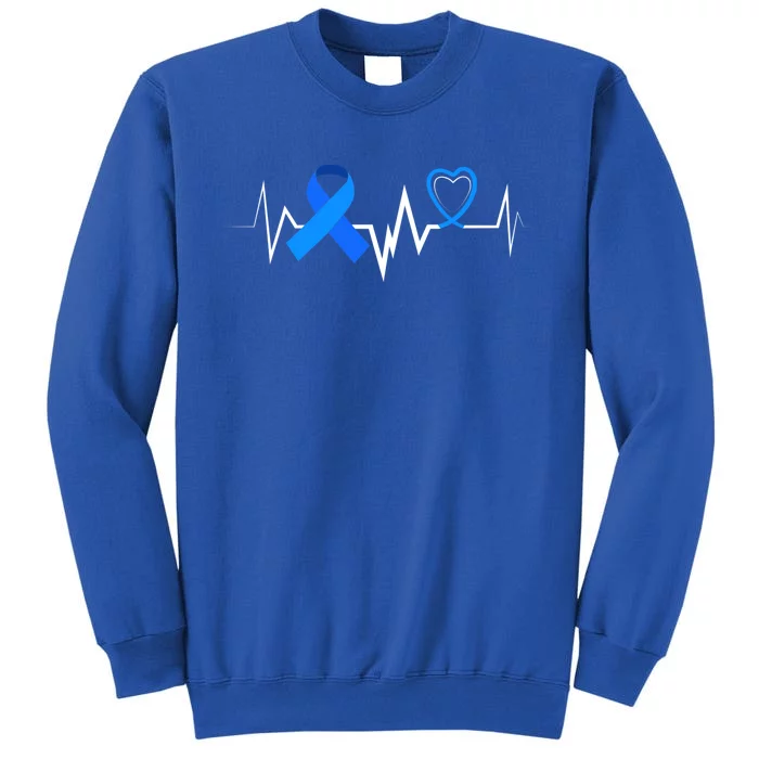 Child Abuse Awareness Great Gift Heartbeat Blue Ribbon Gift Sweatshirt