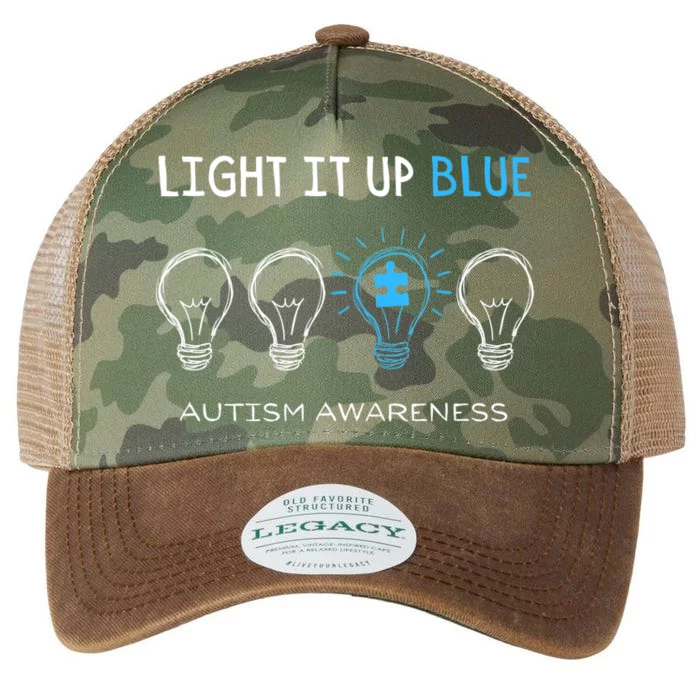 Cool Autism Awareness Gift Light It Up Blue Men Women Kid Toddler Blue Gift Legacy Tie Dye Trucker Hat