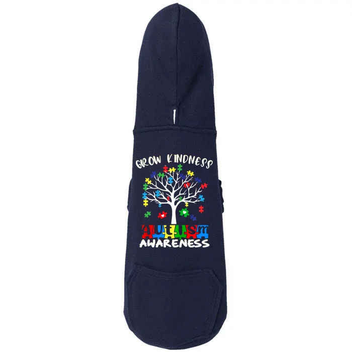 Cute Autism Awareness Tree Of Kindness Puzzle Pieces Doggie 3-End Fleece Hoodie