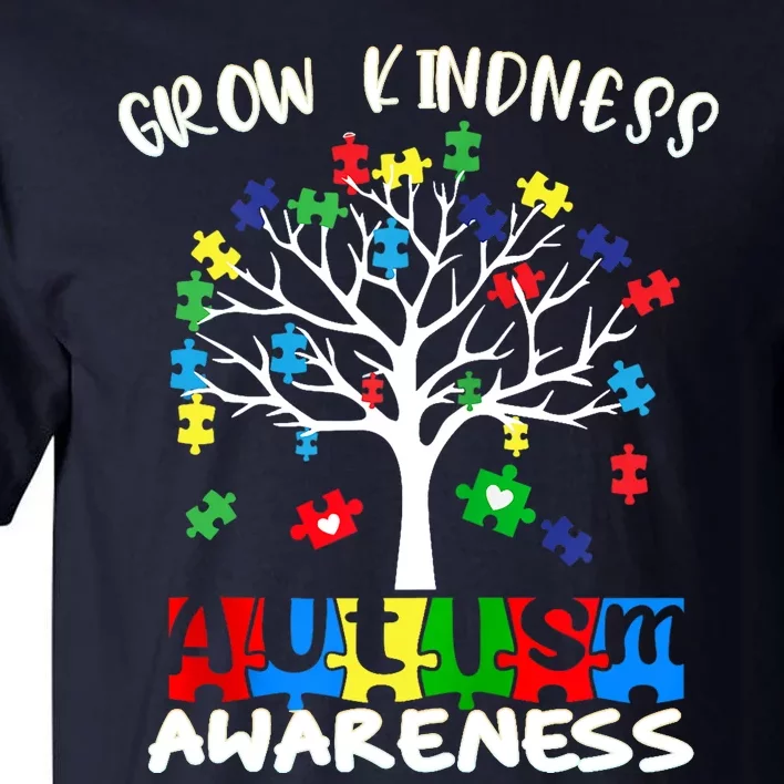 Cute Autism Awareness Tree Of Kindness Puzzle Pieces Tall T-Shirt