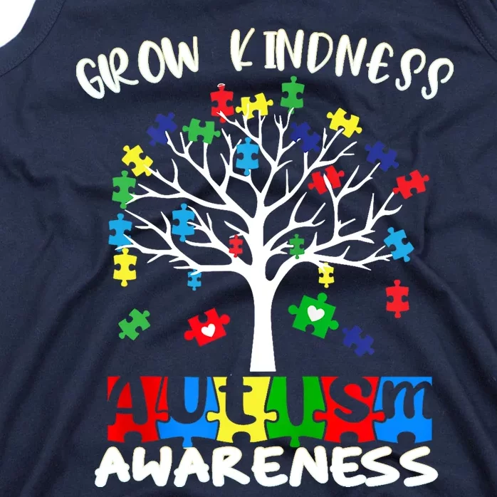 Cute Autism Awareness Tree Of Kindness Puzzle Pieces Tank Top