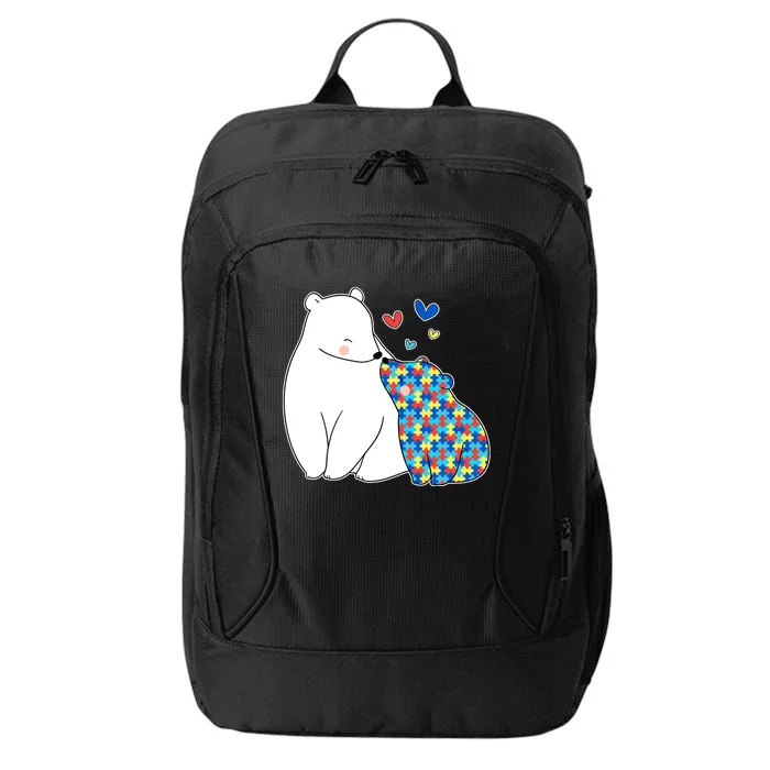 Cute Autism Awareness Polar Bear Puzzle City Backpack