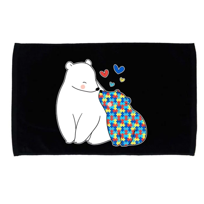 Cute Autism Awareness Polar Bear Puzzle Microfiber Hand Towel