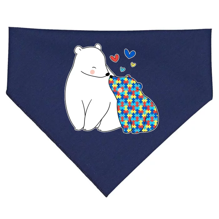 Cute Autism Awareness Polar Bear Puzzle USA-Made Doggie Bandana