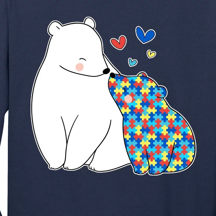 Cute Autism Awareness Polar Bear Puzzle Long Sleeve Shirt