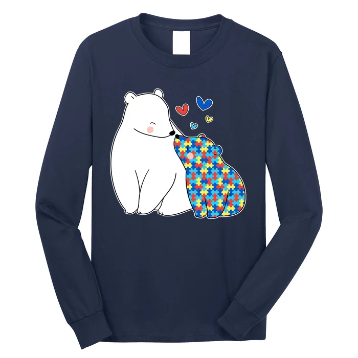 Cute Autism Awareness Polar Bear Puzzle Long Sleeve Shirt