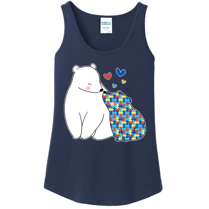 Cute Autism Awareness Polar Bear Puzzle Ladies Essential Tank