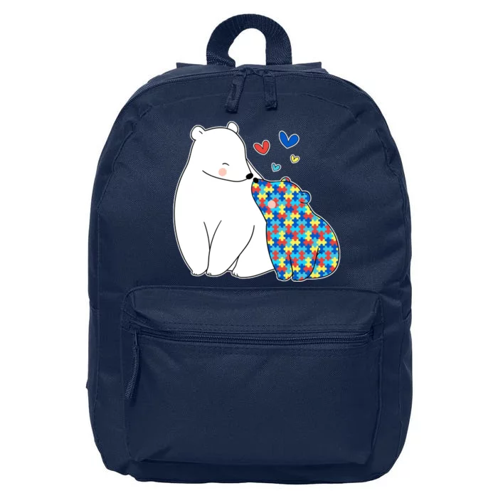 Cute Autism Awareness Polar Bear Puzzle 16 in Basic Backpack