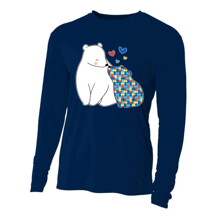 Cute Autism Awareness Polar Bear Puzzle Cooling Performance Long Sleeve Crew