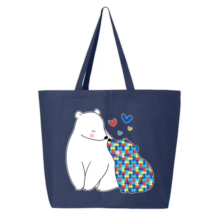 Cute Autism Awareness Polar Bear Puzzle 25L Jumbo Tote