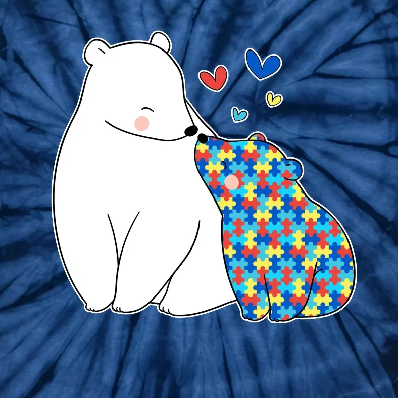 Cute Autism Awareness Polar Bear Puzzle Tie-Dye T-Shirt