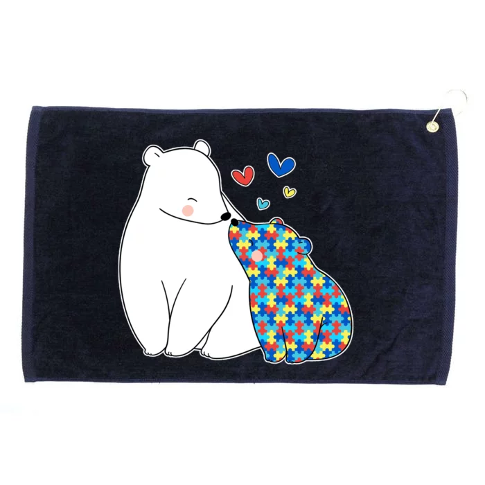 Cute Autism Awareness Polar Bear Puzzle Grommeted Golf Towel