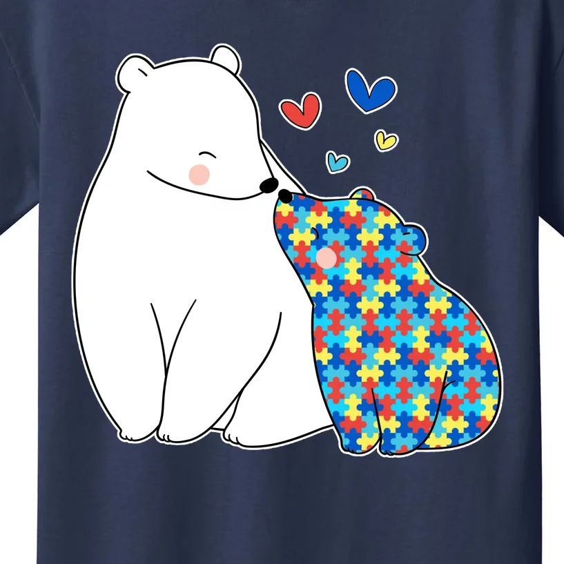 Cute Autism Awareness Polar Bear Puzzle Kids T-Shirt