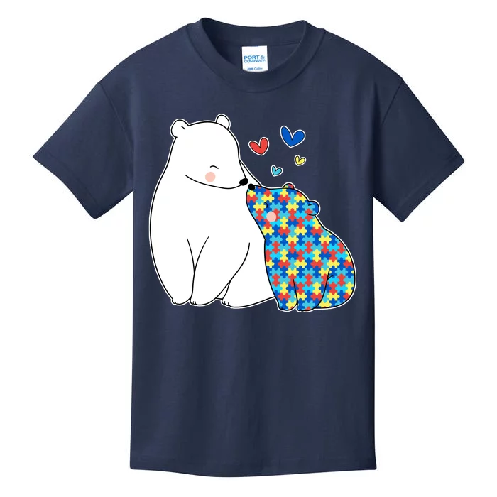 Cute Autism Awareness Polar Bear Puzzle Kids T-Shirt