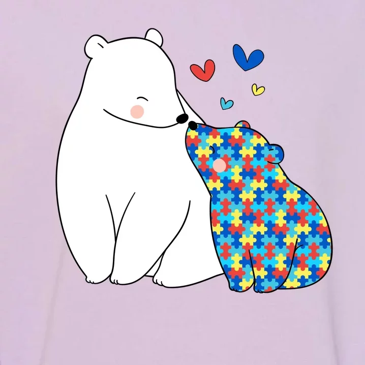 Cute Autism Awareness Polar Bear Puzzle Garment-Dyed Sweatshirt