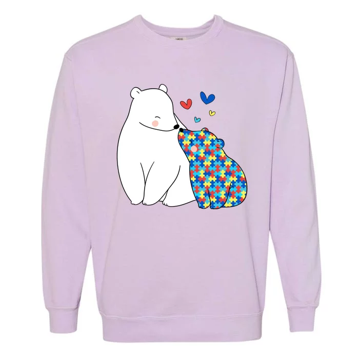 Cute Autism Awareness Polar Bear Puzzle Garment-Dyed Sweatshirt