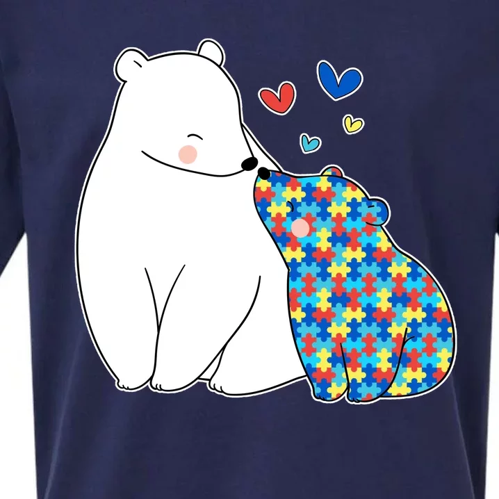 Cute Autism Awareness Polar Bear Puzzle Sueded Cloud Jersey T-Shirt