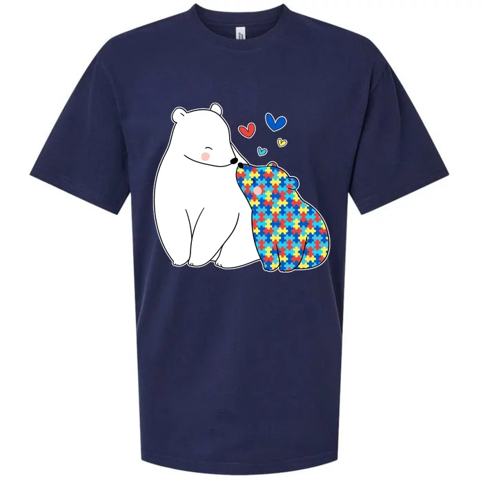 Cute Autism Awareness Polar Bear Puzzle Sueded Cloud Jersey T-Shirt