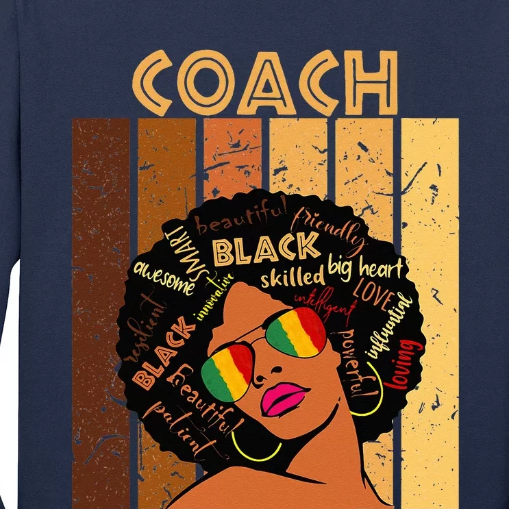 Coach Afro African American Women Black History Month Long Sleeve Shirt