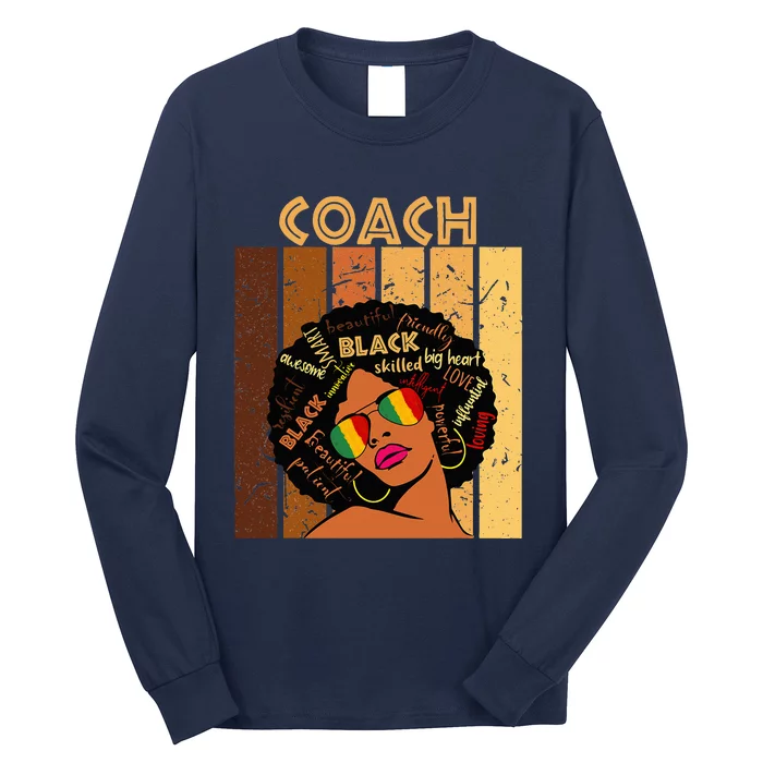 Coach Afro African American Women Black History Month Long Sleeve Shirt