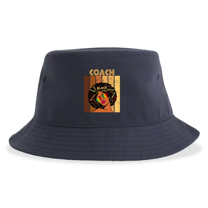 Coach Afro African American Women Black History Month Sustainable Bucket Hat