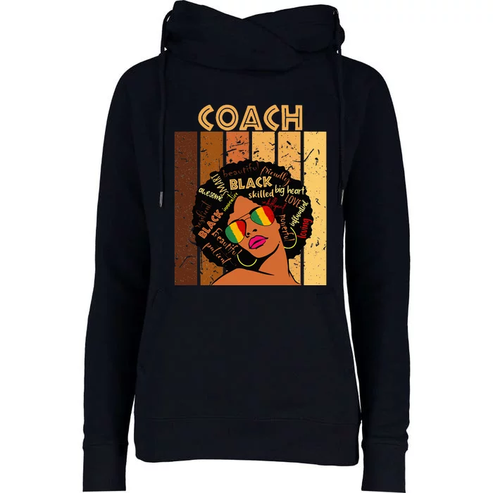 Coach Afro African American Women Black History Month Womens Funnel Neck Pullover Hood