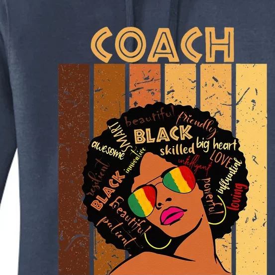 Coach Afro African American Women Black History Month Women's Pullover Hoodie