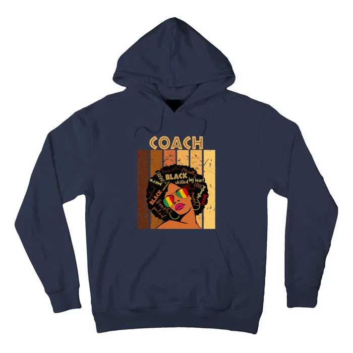 Coach Afro African American Women Black History Month Tall Hoodie