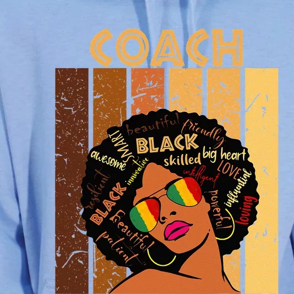 Coach Afro African American Women Black History Month Unisex Surf Hoodie