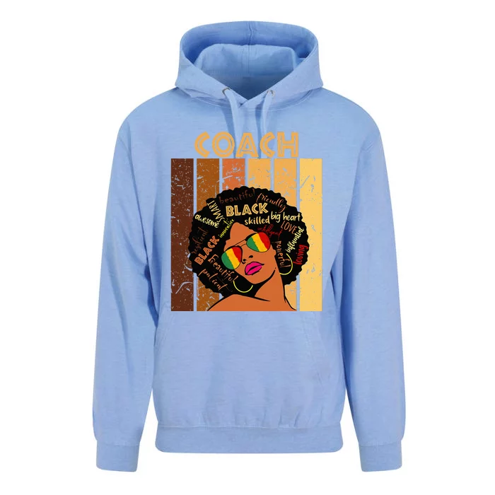 Coach Afro African American Women Black History Month Unisex Surf Hoodie