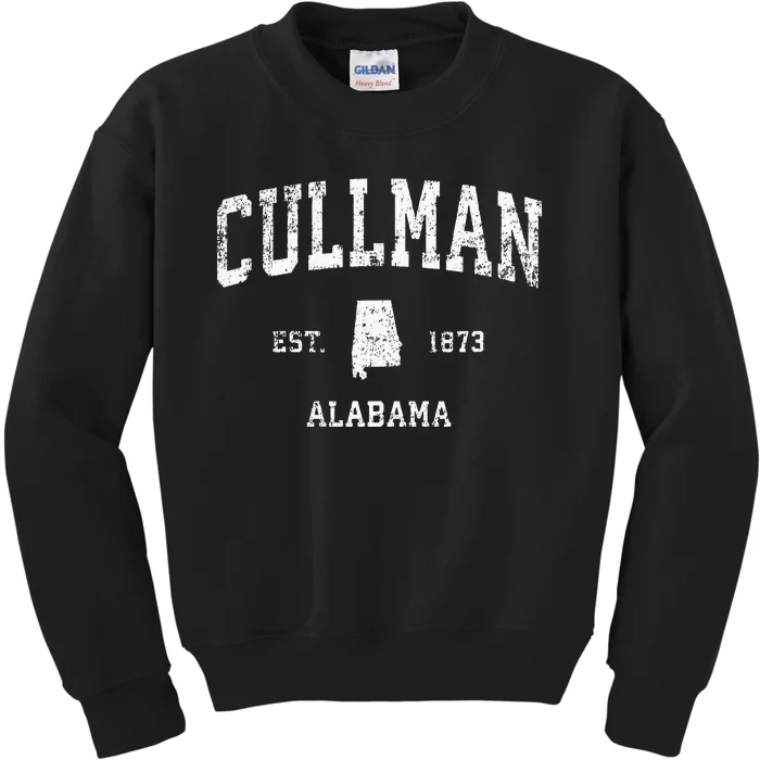 Cullman Alabama Al Vintage Athletic Sports Design Kids Sweatshirt