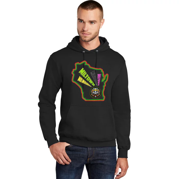 Classic African American Multicolor Wisconsin Milwaukee Hoodie