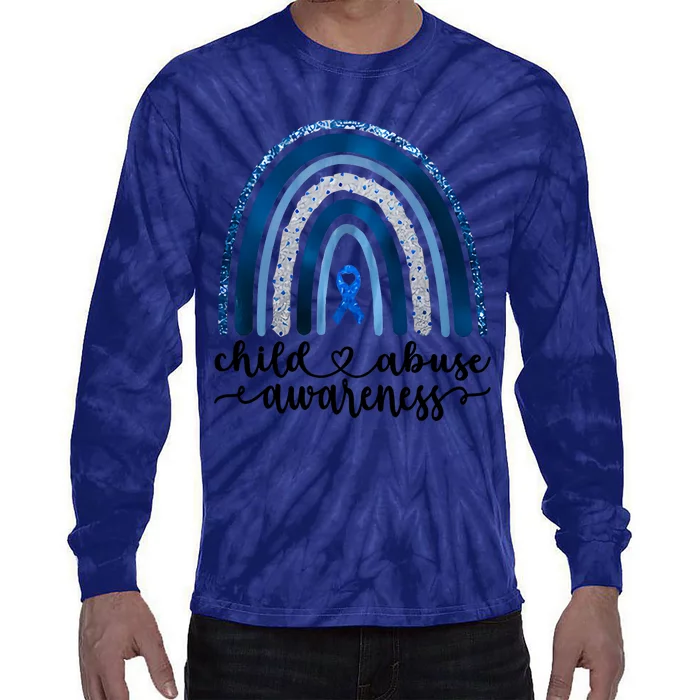 Child Abuse Awareness Rainbow Foster Care Stop The Abuse Tie-Dye Long Sleeve Shirt